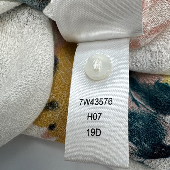 Lucky Brand Blouse Top Women's XS Petite Floral Long Sleeve Woven Semi Sheer - Picture 14 of 15